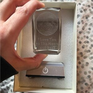 Crystal Engraved Keepsake with Light Base 🌙